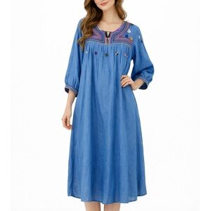 MATTA 100% cotton BEAUTIFUL embroidery midi dress NWT